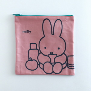 ミッフィー miffy スクエアポーチ 小物入れ ピンク 日本製