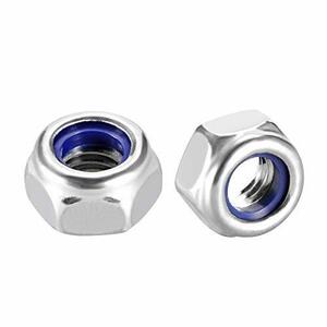 六角ロックナット M6 x 1mm 高さ6mm 304ステンレス鋼 六角幅10 mm 30個入り