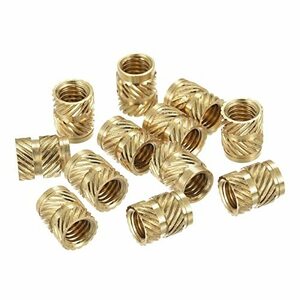 ローレットインサートナット M6 x 10mm L x 8mm OD メススレッド ブラス 埋め込みナット 30個入り