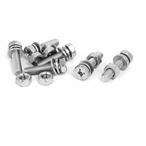 プラス 六角ヘッドねじ 六角ボルトナット ワッシャー 304ステンレススチール M6 x 25mm