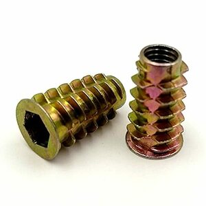 (TUISKU) 埋め込み ナット 【M6 X 17ｍｍ】 つば付き ロング 20個 セット テーブル 脚 固定 金具 DIY (M6 X