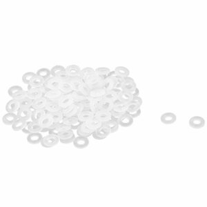 フラットワッシャー プラスチック 置換用 絶縁 フラットワッシャー ガスケット ホワイト 6mm x 3.0mm x 1mm 100