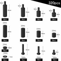 M3スクリューナットアソートキット 320個セット ナイロンネジナット 六角スペーサー 基板固定 精密機械に PCBボード_画像2