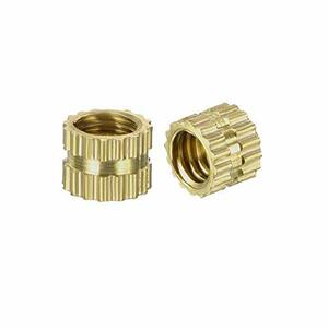 uxcell M4 x 4mm(L) x 5mm(OD) Female Thread Brass Knurled Threaded Insert Embedment Nuts, 100 Pcs