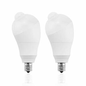 LUX-LED LED電球 人感センサー電球 E17 50W形相当 5W センサーライト 自動点灯／消灯 斜め 360度回転 検知角度調節可能 省エネ 防犯ライト