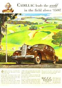 *1937 year. automobile advertisement Cadillac 1 Cadillac