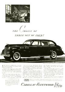 *1940 year. automobile advertisement Cadillac 1 Cadillac GM