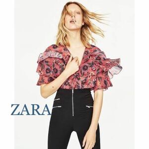 sale!新品タグ付☆ZARAザラ☆フラワー柄ヘムフリルロンパース