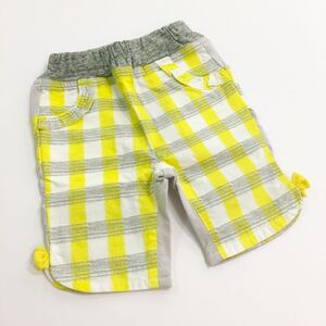 [ new goods unused ]RAG MART rug mart pants check yellow yellow color ribbon baby Kids 80cm shorts lemon yellow 