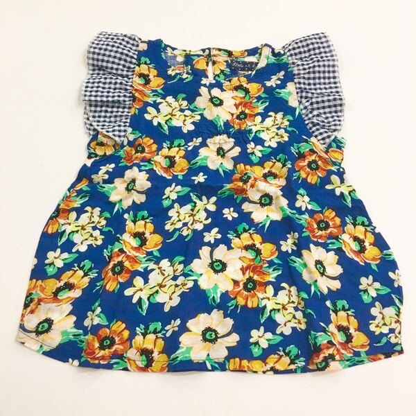 【新品未使用】Little s.t. by s.t. closet エスティクローゼット チュニック ノースリーブ 花柄 リゾート ネイビー ベビー キッズ 80cm