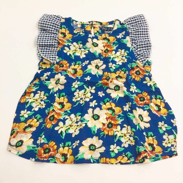 【新品未使用】Little s.t. by s.t. closet エスティクローゼット チュニック ノースリーブ 花柄 ワンピネイビー ベビー キッズ 100cm