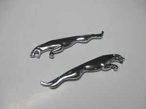 JAGUAR/ジャガー クロームエンブレム ２枚セット 80mm (小) アメリカディーラー販売品 