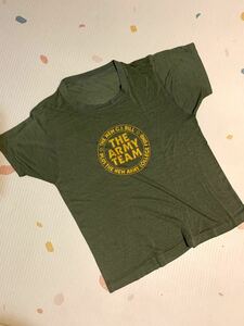 70s 80s ヴィンテージ 半袖Tシャツ the army teamプリントtシャツ 丸胴 ミリタリー カレッジ