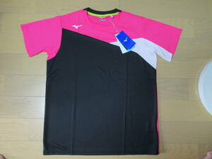 mizuno men's short sleeves mesh BK/PK L new goods * settlement of accounts sale *.