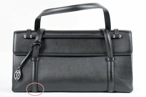 【超美品】Cartier カルティエ カボション ハンドバッグ ブラック ブランド鞄 レディース【OE33】