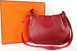 【美品】HERMES エルメス ロデオ ルージュ アッシュ □C刻 ショルダーバッグ トリヨンクレマンス【OF7】