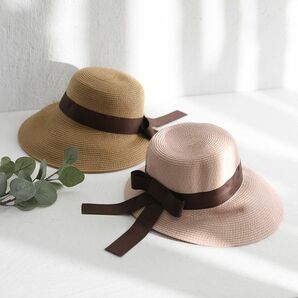 麦わら帽子 ナチュラル 帽子 UV対策 紫外線対策 日焼け対策レースモチーフ リボン 女性用 日焼け止め
