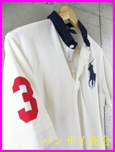 [ postage 300 jpy possible ]1380m78* Kids size * big po knee *Ralph Lauren Ralph Lauren number ring polo-shirt with short sleeves L(14-16)* jacket 