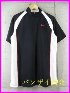 【送料300円可】3280m52◆美品です◆吸汗速乾◆NIKE GOLF ナイキゴルフ ハーフジッパー 半袖ドライシャツ L/ゴルフ/ジャケット/ポロシャツ