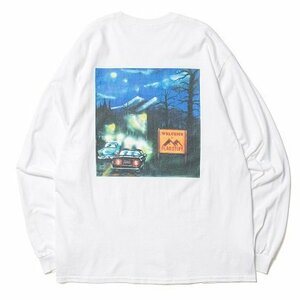 新品 F-LAGSTUF-F × MASA SCULP Welcome L/S Tee グラフィック プリント カットソー Tシャツ 20SS-FS-55 フラグスタフ M ホワイト