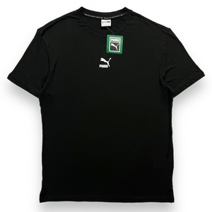 未使用 PUMA プーマ 533573 半袖 レーヨン Tシャツ 丸首 プリント ロゴ トップス 通気性 ゴルフ ウェア XS ブラック