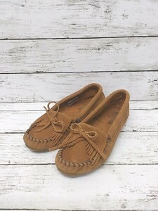 MINNETONKA Minnetonka pumps fringe ribbon deck shoe scrub equipped moccasin 6 Brown woman 1204000003767