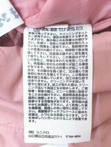 UNIQLO　ユニクロ 中綿ジャケット 長袖 ナイロン　ジャンパー　収納式　名前記載あり サイズ140㎝ ピンク キッズ　女の子 1208000019971_画像4