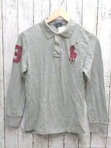 POLO RALPH LAUREN ポロ ラルフローレン ポロシャツ スタンダードカラー　ロゴ　ワッペン M(150cm位) グレー キッズ　 1206000014552