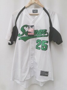 Rawlings ローリングス ベースボールシャツ　ユニフォーム USA製　ナンバーロゴ　福岡　野球 Lサイズ ホワイト メンズ 1209000009306