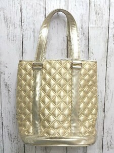 Marc by Marc Jacobs マークジェイコブス ハンドバッグ キルティング　トート　内ポケット　劣化有　 ゴールド 1206000014446