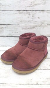 ■ UGG　アグ 000T3O653DP　ボアブーツ　シミあり　ショートブーツ ムートンブーツ W6(24㎝位) ボルドー レディース 1205000003252