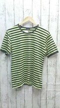 Marimekko　マリメッコ Ｔシャツ 半袖 ボーダー　Uネック　ビビットカラー　 Sサイズ イエロー　ブラック レディース 1205000003610_画像1