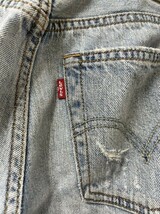 Levis リーバイス　501　W24 L32 ダメージ加工　ボタンフライ　ストレート　デニム　インディゴ　レディース　1206000003013_画像3