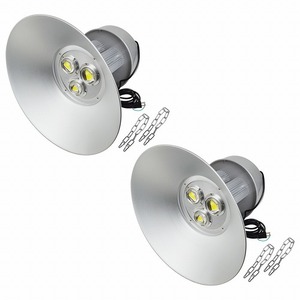 【吊り下げ照明】 水銀灯タイプ LEDだから超省エネ！ 投光器 150W AC100V 5m 2個セット ホワイト 白発光 作業灯 倉庫 駐車場 照明