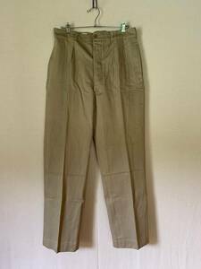 1950s 実物 未使用 デッドストック フランス軍 M52 チノパンツ size45 ビンテージ ヴィンテージ chino M47 M64 F1 F2 ③