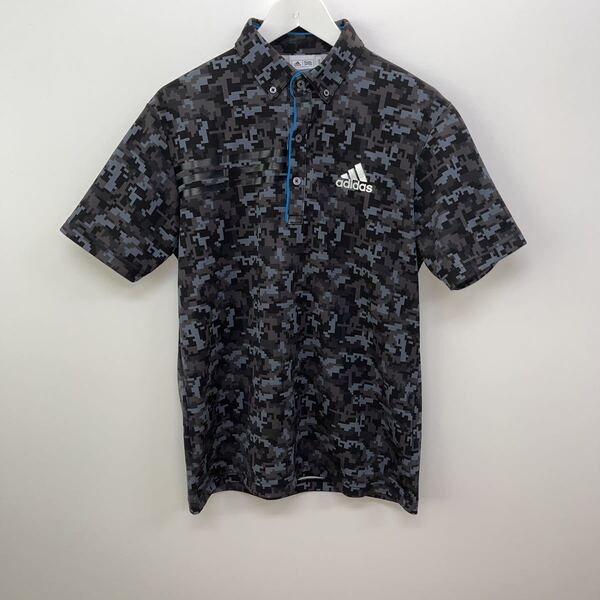 ◆極美品◆adidas速乾性デジタルカモGOLFポロ サイズM