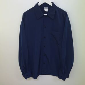◆美品◆USA製 Cal Top ポリエステル100%長袖シャツ ネイビー系 サイズL