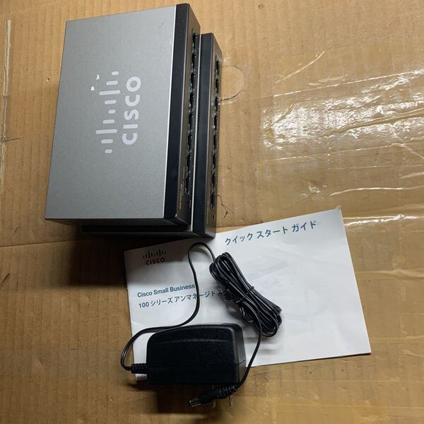 2台セット【 SG100D-08 V2 】シスコ Cisco 8ポート アンマネージ ギガビット スイッチ 通電確認済 ACアダプター(1個)ジャンク