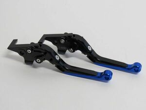 TMAX 530 2012-2019 TMAX 500 2008-2011 TMAX560 2020-2022 CNC ブレーキレバーセット 可倒式 黒×青【ae-tm08-8】