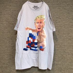 プリントT　半袖Tシャツ　ドナルドトランプ　赤ちゃん　ベイビー　レゴ44 古着　入手困難　激レアデザイン　希少 人気 ビッグプリント