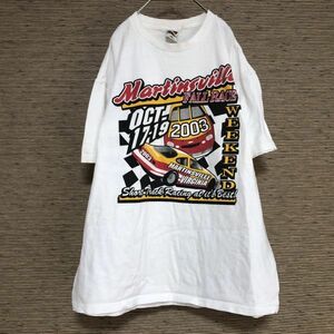 フルーツオブザルーム　半袖Tシャツ レースカー　車　デカプリント　フラッグ37　古着　入手困難　激レア 希少 人気 ビッグプリント