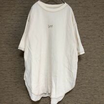 リー　半袖Tシャツ　刺繍　ワンポイントロゴ　ワッフル　ベージュ　Lee 43　古着　入手困難　激レアデザイン 希少 人気 エドウィン製_画像1