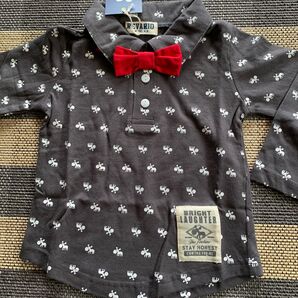 新品子供服 長袖シャツ サイズ90cm チャコール