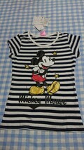 ♪139☆未使用・保管品☆DISNEY☆ミッキー☆半袖ボーダーTシャツ　紺130_画像1