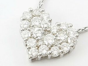 g17582　K18WG　D1.00ct　ネックレス　USED　美品　6.4g　50cm　アジャスター付