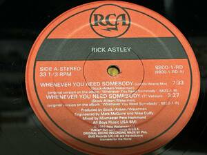 ★即決落札★RICK ASTLEY「WHENEVER YOU NEED SOMEBODY」リックアストリー/１９８７年リリース/US盤/全４曲収録