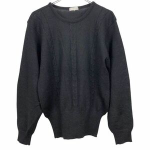 BURBERRYS Burberry men's black long sleeve cable knitted sweater tops M inscription 