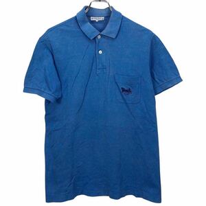 Vintage CELINE セリーヌ　メンズ　ブルー　ワンポイント　半袖　ポロシャツ　トップス　L表記
