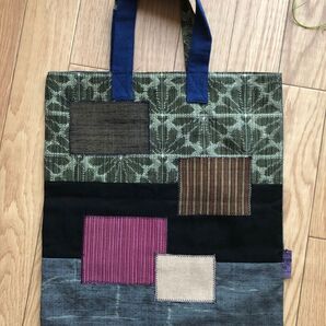 バンドメイド トートバッグ 着物生地リメイク ベルメゾン カルディ もへじ