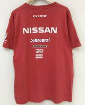 nismo NISSAN ロゴ プリント カットソー Tシャツ 半袖 xanavi 赤 ザナヴィ ニッサン・モータースポーツ・インターナショナル 日産■0509R_画像2